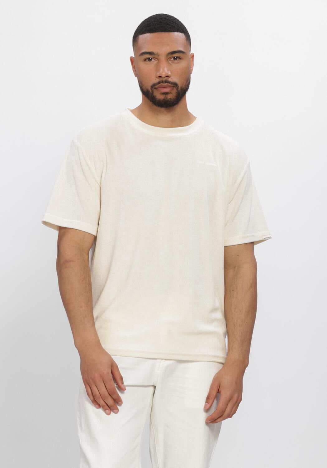 Creme ANERKJENDT T-shirt AKVILLADS FROTTE T - large