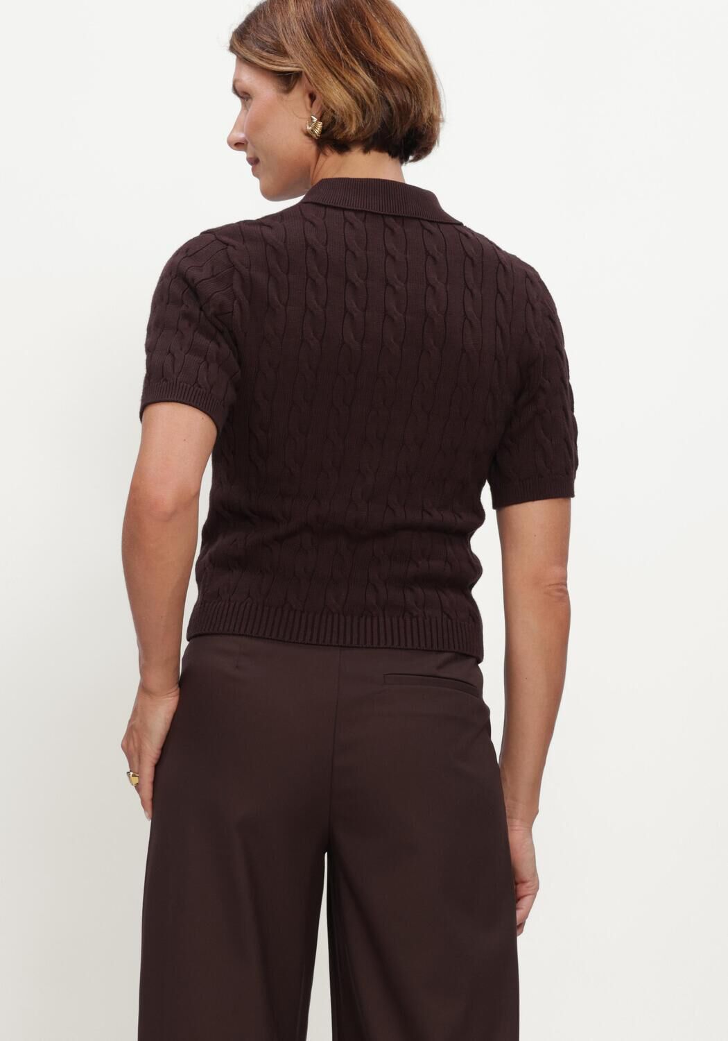 Braune GESTUZ Pullover & Cardigans GZTHILLA POLO PULLOVER - large