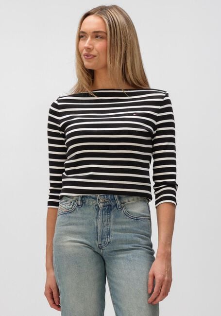 Schwarze TOMMY HILFIGER Top SLIM CODY BOAT-NK 3/4SLV - large