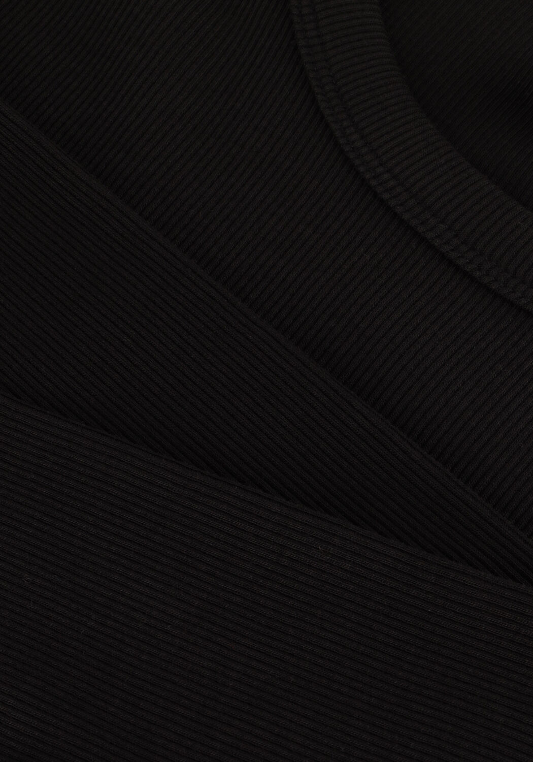 Schwarze CALVIN KLEIN Tops & T-shirts WOVEN LABEL RIB LONG SLEEVE - large