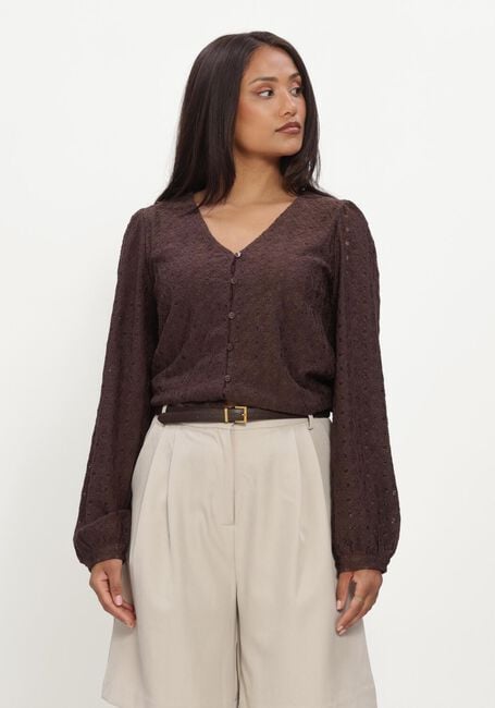 Braune OBJECT Top OBJLAILA L/S V-NECK TOP NOOS - large