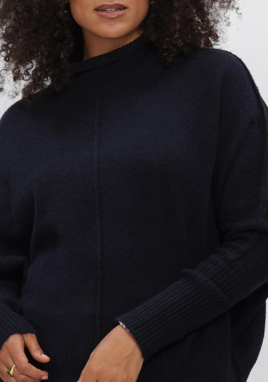 Dunkelblau SUMMUM Pullover BATWING SWEATER SOFT MELANGE KNIT - large