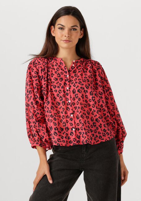 Rote BY-BAR Blusen BECKY RED CHEETAH BLOUSE - large