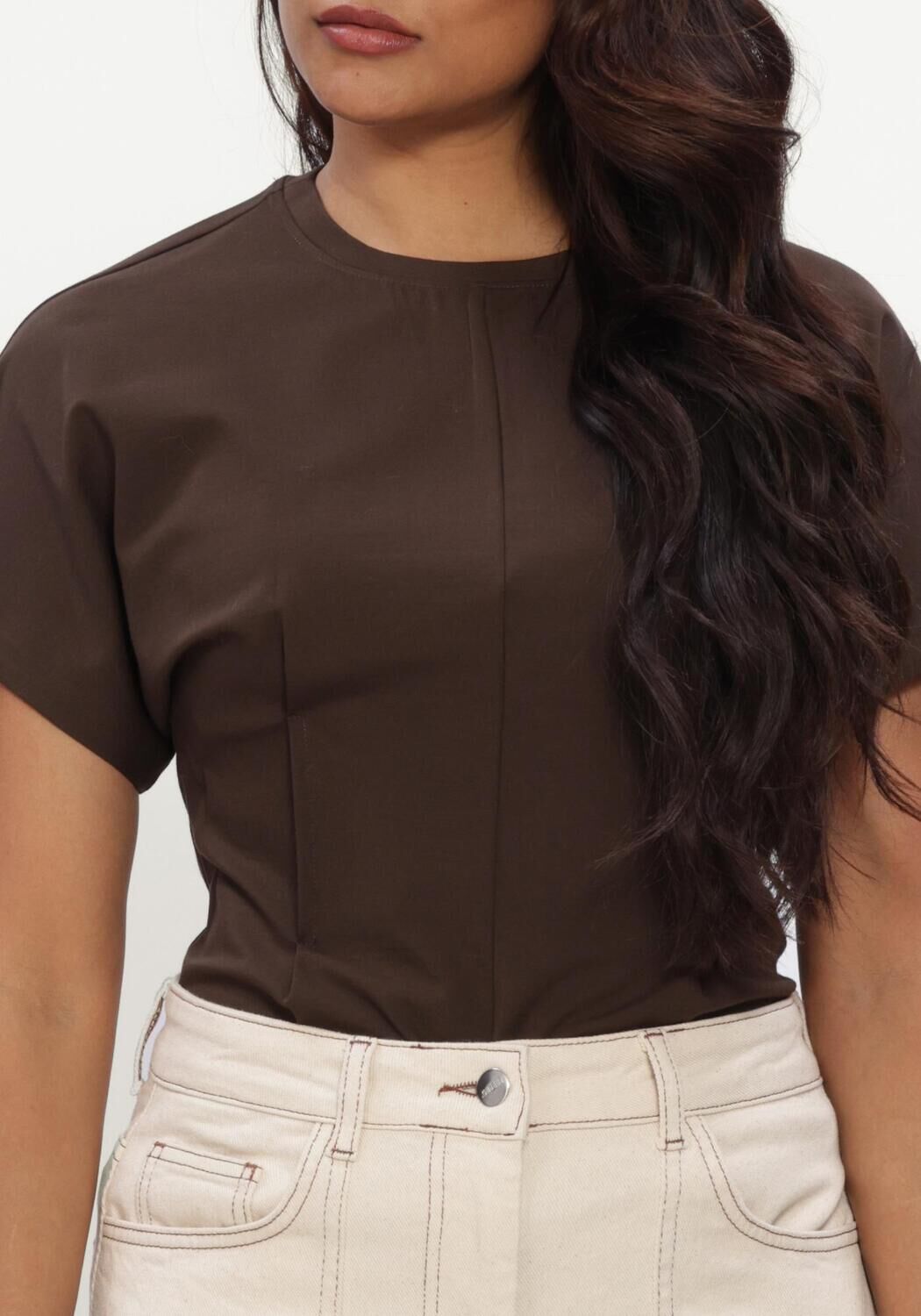Braune SELECTED WOMEN T-shirt SLWERA SS TOP - large
