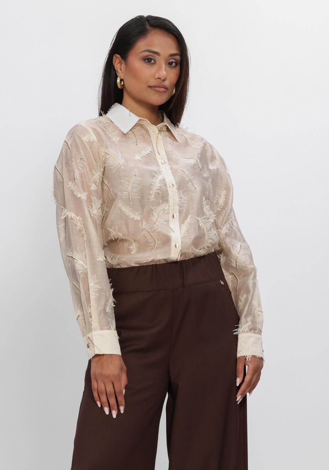 Creme NUKUS Blusen AYSHA BLOUSE FEATHERS - large