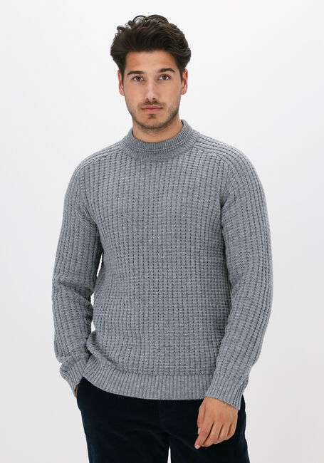 Graue SELECTED HOMME Pullover SLHATLAS LS KNIT CREW NECK W - large