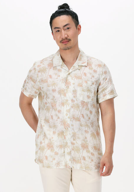 Orangene DSTREZZED Casual-Oberhemd RESORT SHIRT S/S AQUA PALM LINEN - large