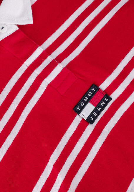 Rote TOMMY JEANS  TJW BXY CROP BADGE STRIPES POLO - large