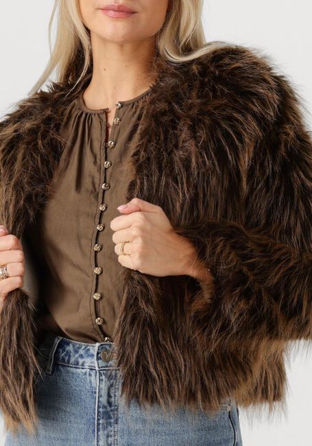 Braune NUKUS Fake-Fur-Jack LORI JACKET - large