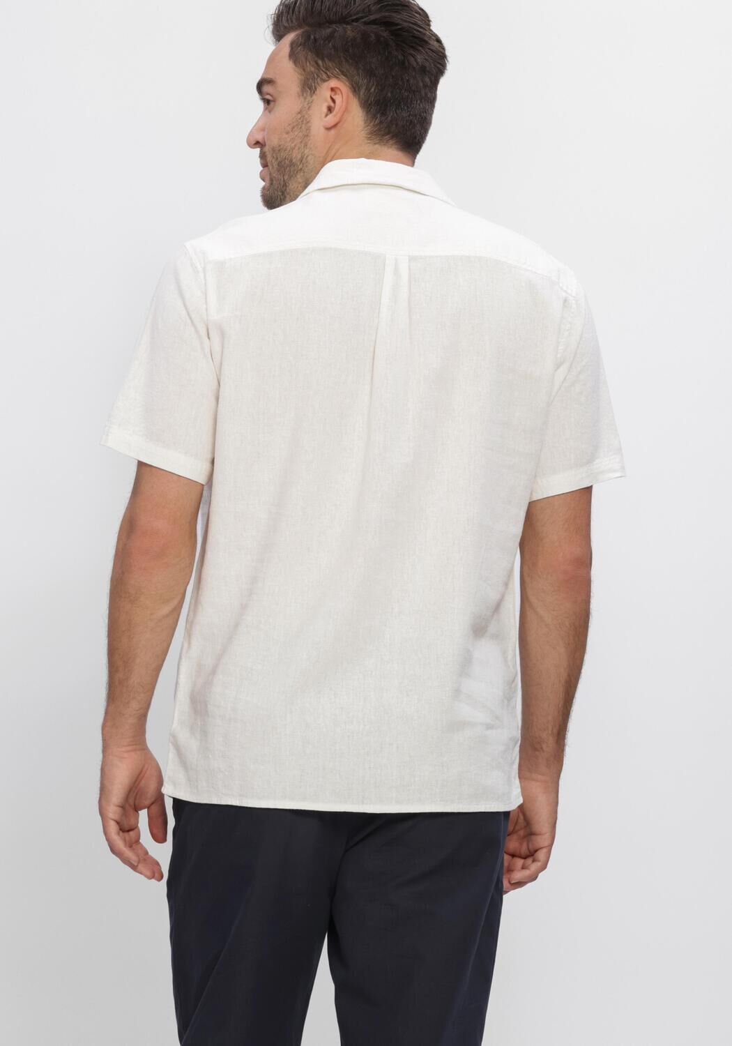 Ecru ANERKJENDT Casual-Oberhemd AKLEO COT-LINNEN-VIS S/S SHIRT - large