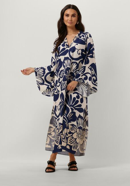 Blaue ACCESS Midikleid LOOSE PRINTED DRESS - large