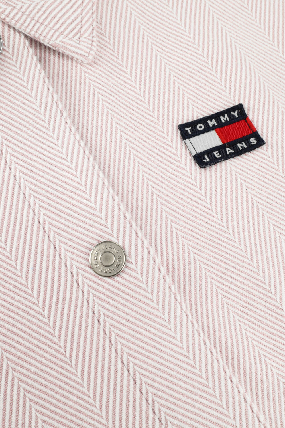 Beige TOMMY JEANS Blusen TJW HERRINGBONE OVERSHIRT - large