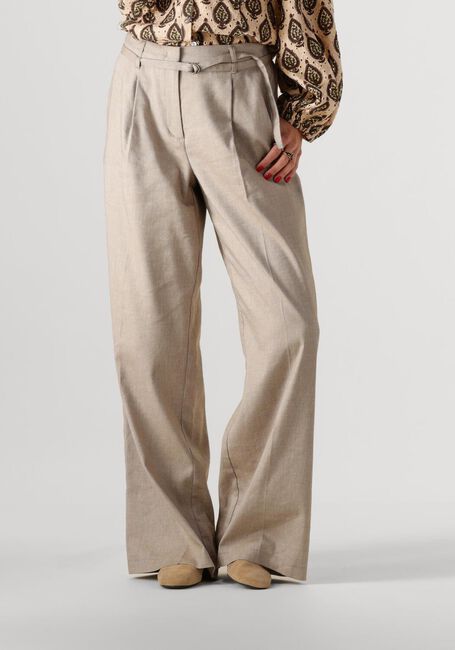 Beige SUMMUM Hosen TROUSERS WIDE LINEN BLEND TWILL - large