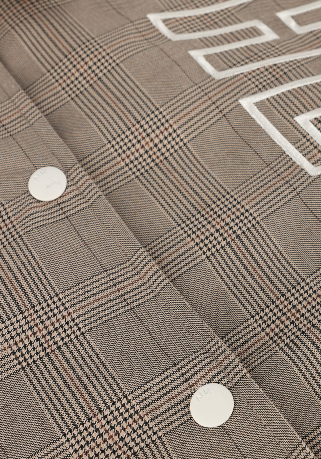 Camelfarbene ALIX THE LABEL Jack LADIES WOVEN CHECK BOMBER - large