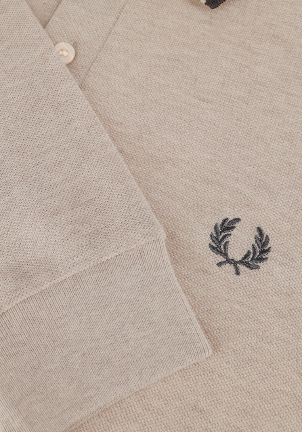 Beige FRED PERRY Polo-Shirt TWIN TIPPED FRED PERRY SHIRT LONG SLEEVE - large