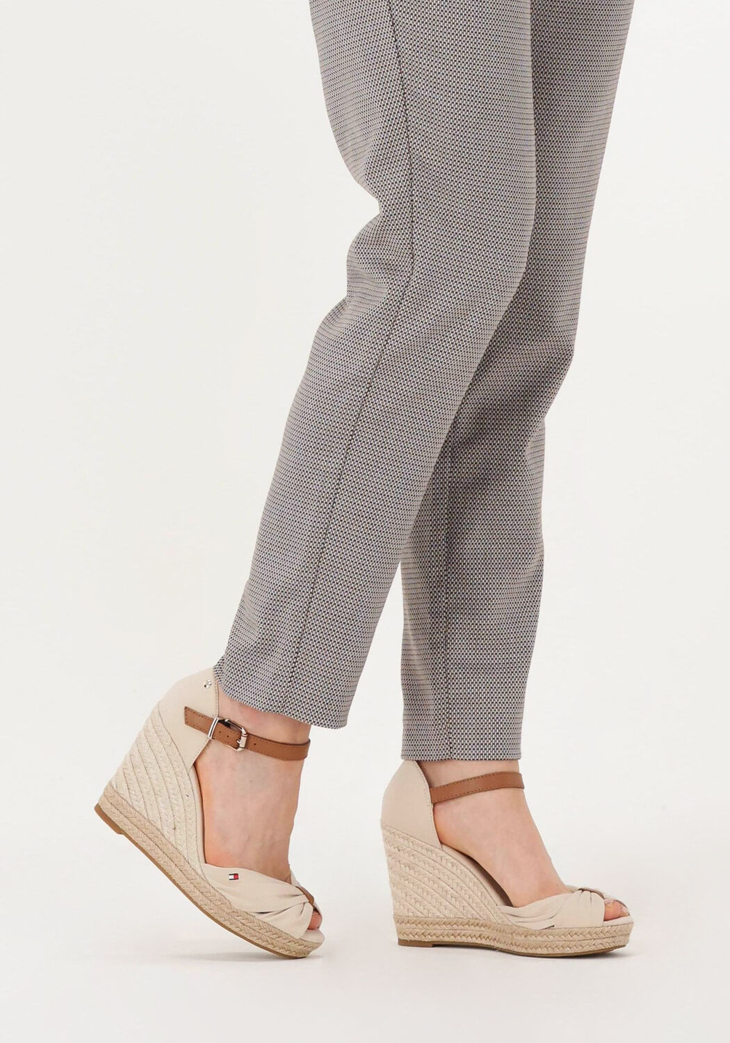 Beige TOMMY HILFIGER Espadrilles BASIC OPEN TOE HIGH WEDGE - large