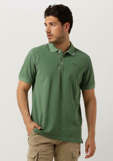 Grüne PME LEGEND Polo-Shirt SHORT SLEEVE POLO PIQUE GARMENT DYE - large