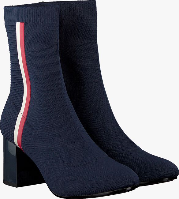 Blaue TOMMY HILFIGER Stiefeletten KNITTED HEELED BOOT - large