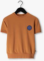Cognacfarbene CARLIJNQ T-shirt SMILIES - SWEATER SHORT SLEEVE WT EMBROIDERY - medium