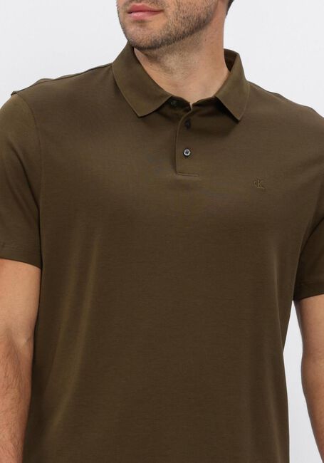 Olive CALVIN KLEIN Polo-Shirt SS SUPIMA CHEST EMB POLO - large