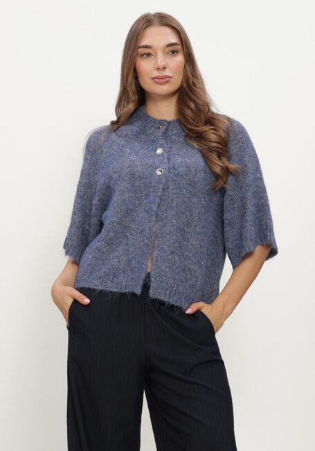 Blaue NEO NOIR Strickjacke BENUTA FLUFFY KNIT CARDIGAN - large
