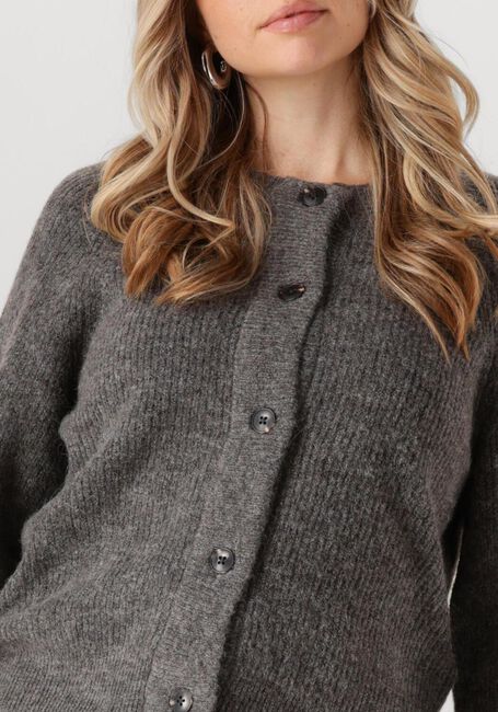 Graue SELECTED FEMME Strickjacke SLFLULU LS KNIT SHORT CARDIGAN - large