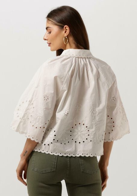Weiße SCOTCH & SODA Blusen CROP SHIRT WITH BRODERIE ANGLAISE IN ORGANIC COTTON - large