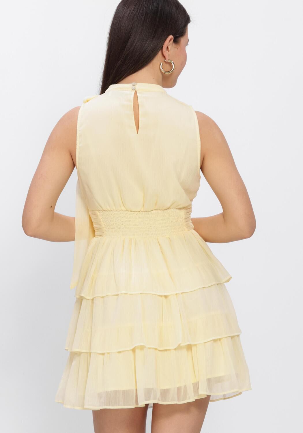 Gelbe NEO NOIR Minikleid MAY SOLID CHIFFON DRESS - large