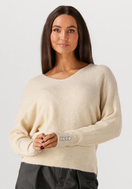 Creme SUMMUM Pullover OVERSIZED SWEATER WOOL ELASTANE BLEND KNIT - large
