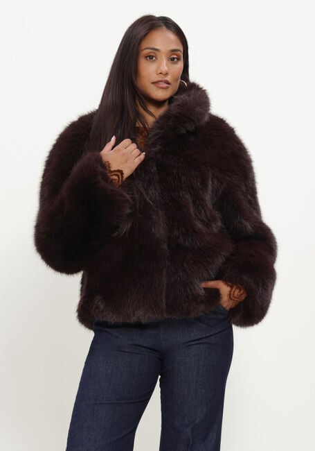 Braune SILVIAN HEACH Fake-Fur-Jack FURCOAT UNINAT - large
