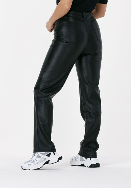 Schwarze NA-KD Chino HIGHWAIST PU PANTS - large