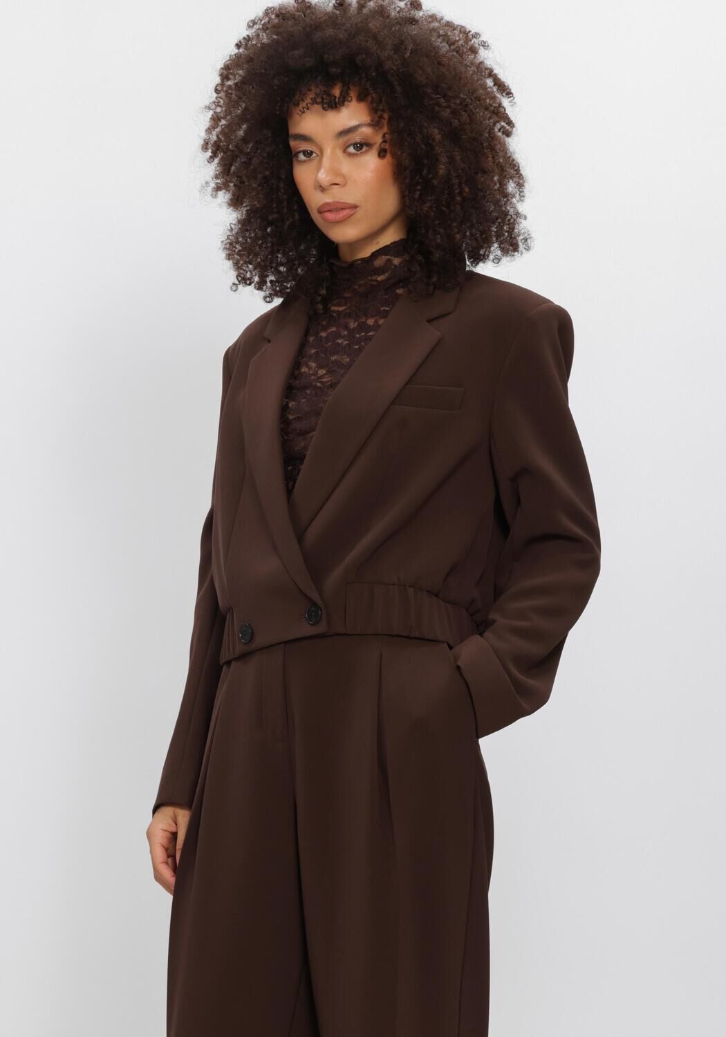 Braune DANTE6 Blazer REILLEY CROPPED BLAZER-JACKET - large
