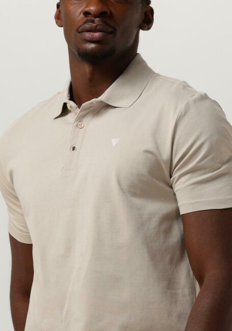 Sand PURE PATH Polo-Shirt SHORTSLEEVE POLO WITH CHEST PRINT - large