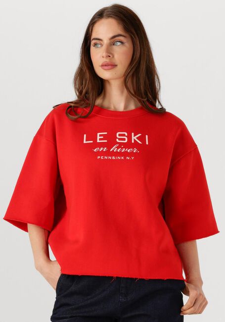 Rote PENN & INK T-shirt SWEATER W25F1702 - large