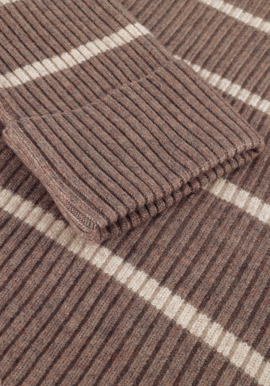 Beige CO'COUTURE Pullover ROW STRIPE BOX CROP KNIT - large