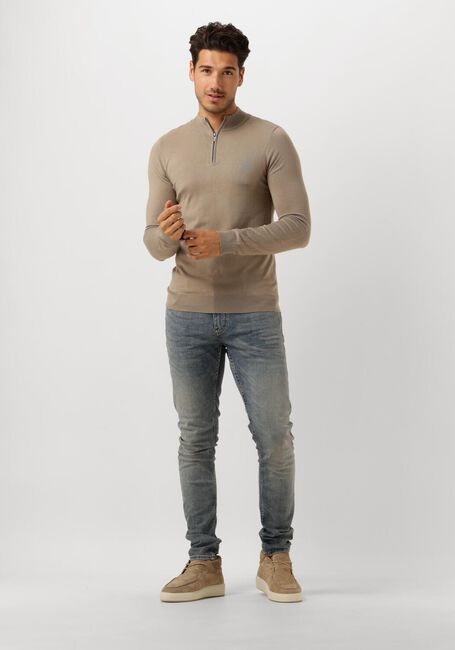 Taupe PURE PATH Pullover ESSENTIAL KNITWEAR HALFZIP SWEATER - large
