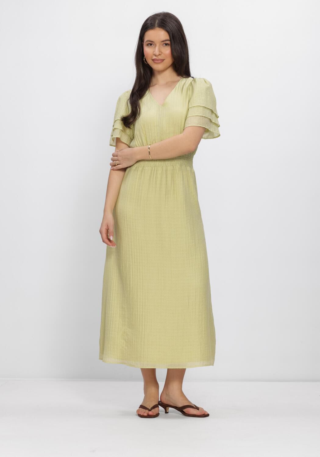 Gr&uuml;ne FREEBIRD Kleider WV-STRUCTURE-VOILE-26-1 - large