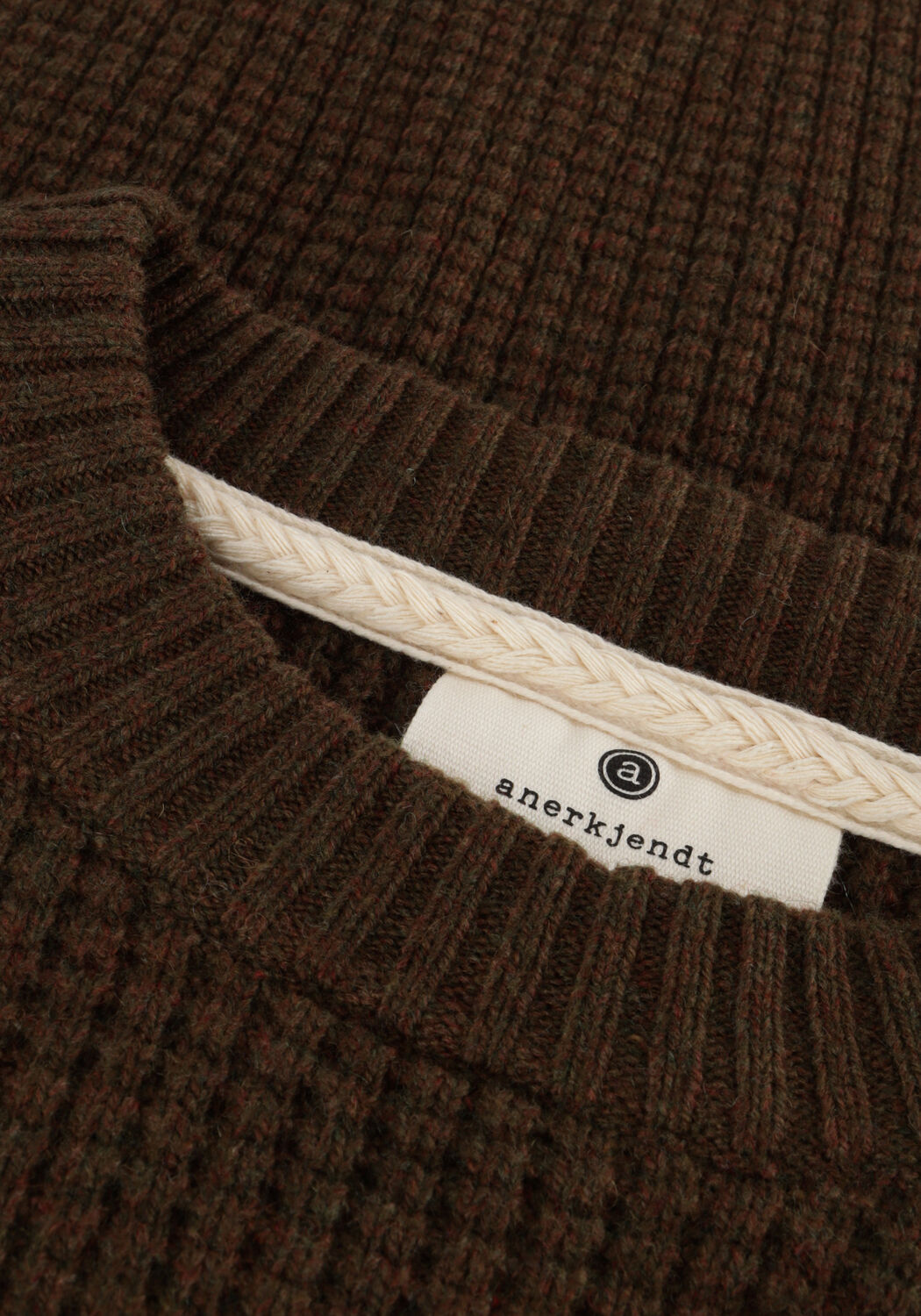 Dunkelgr&uuml;n ANERKJENDT Pullover AKSUNE STRUCTURE KNIT - large