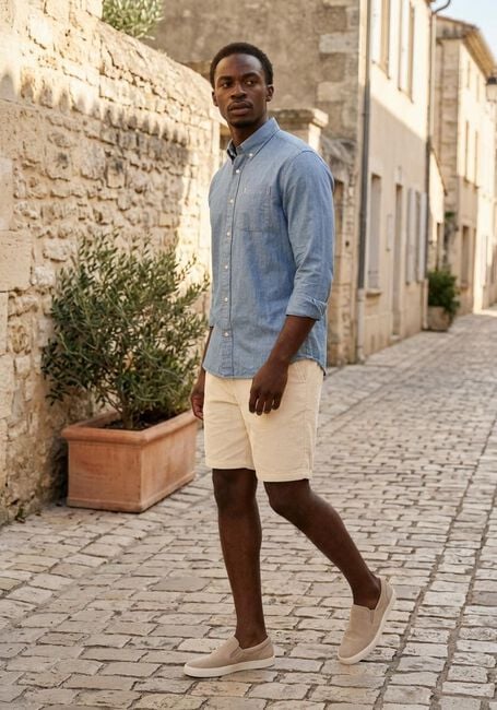 Blaue BUTCHER OF BLUE Casual-Oberhemd AIDAN CHAMBRAY SHIRT - large