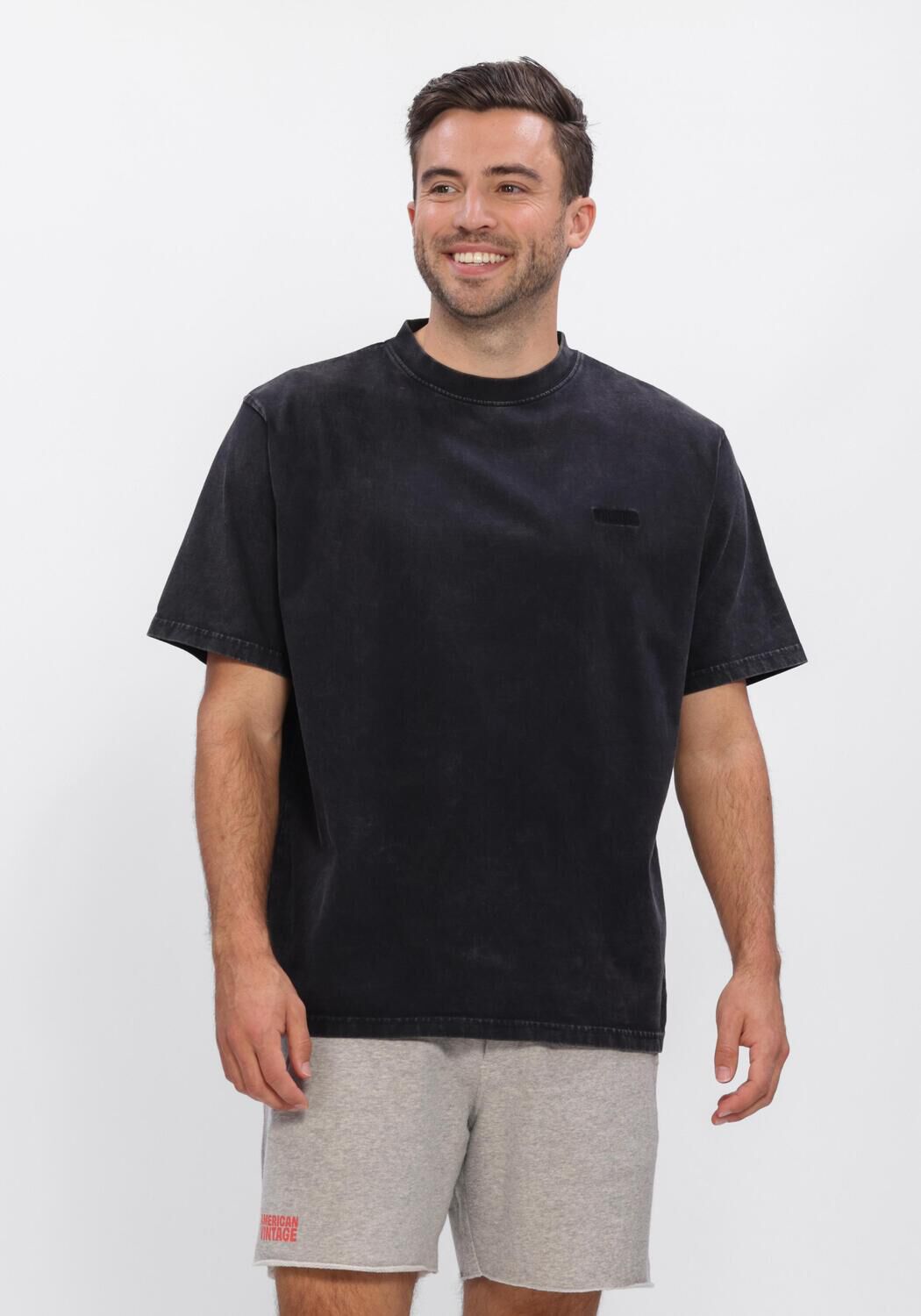 Schwarze WOODBIRD T-shirt WBBAINE WARP ACID TEE - large