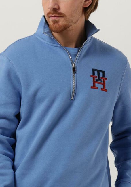 Blaue TOMMY HILFIGER Pullover ESSENTIAL MONOGRAM HALF ZIP - large