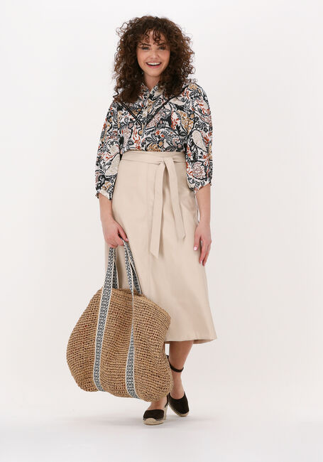 Beige SUMMUM Midirock SKIRT A-LINE FAUX LEATHER - large