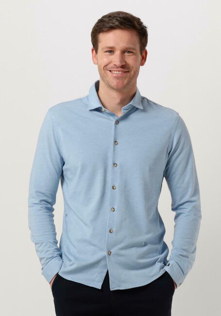Hellblau CAST IRON Casual-Oberhemd LONG SLEEVE SHIRT CF JERSEY PIQUE TEC - large