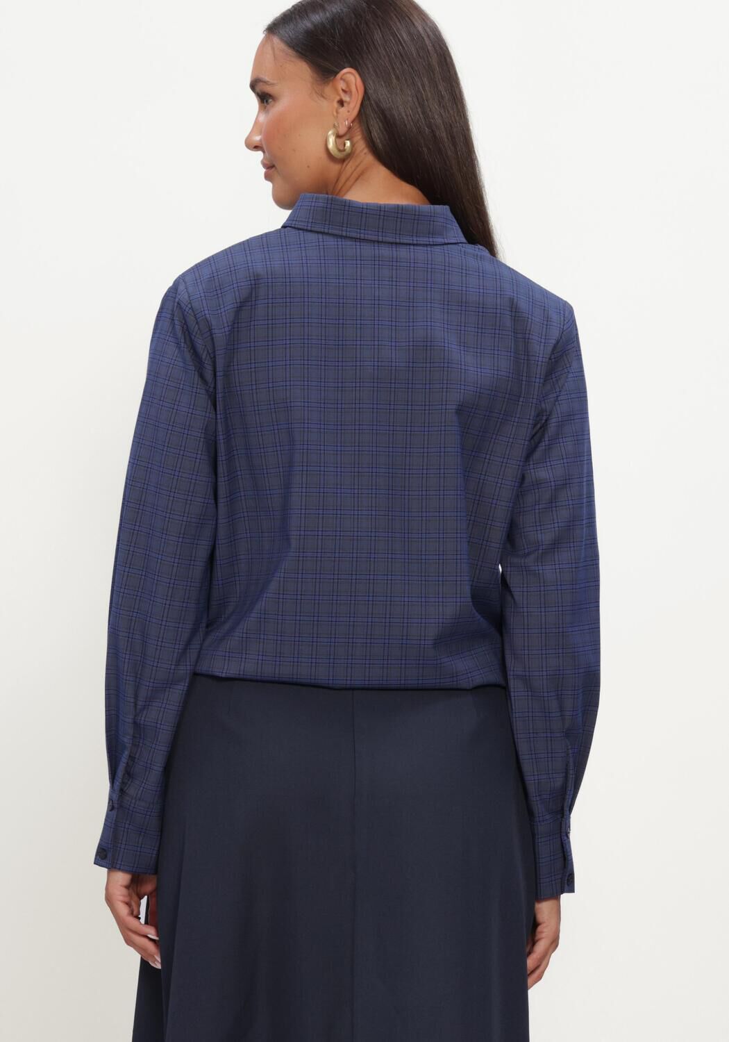 Blaue CO'COUTURE Blusen DAXTERCC CHECK PLEAT SHIRT - large
