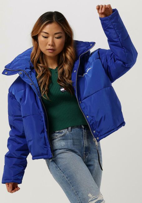 Blaue COLOURFUL REBEL Wattierte Jack RUYA CROPPED PUFFER JACKET - large