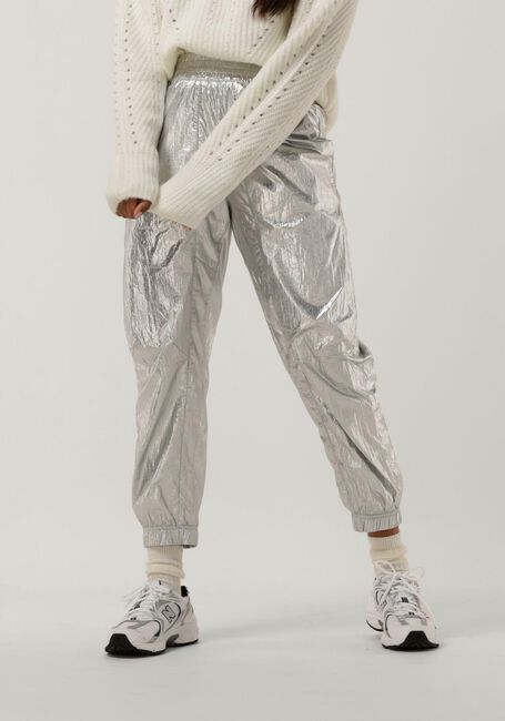 Silberne CO'COUTURE Hose TRICE METAL TECH PANT - large
