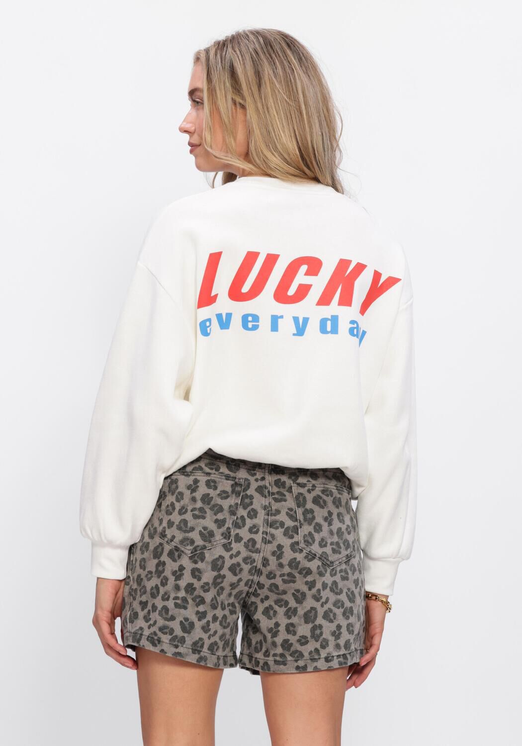 Ecru BY-BAR Sweatshirt BIBI LUCK EVERYDAY - large