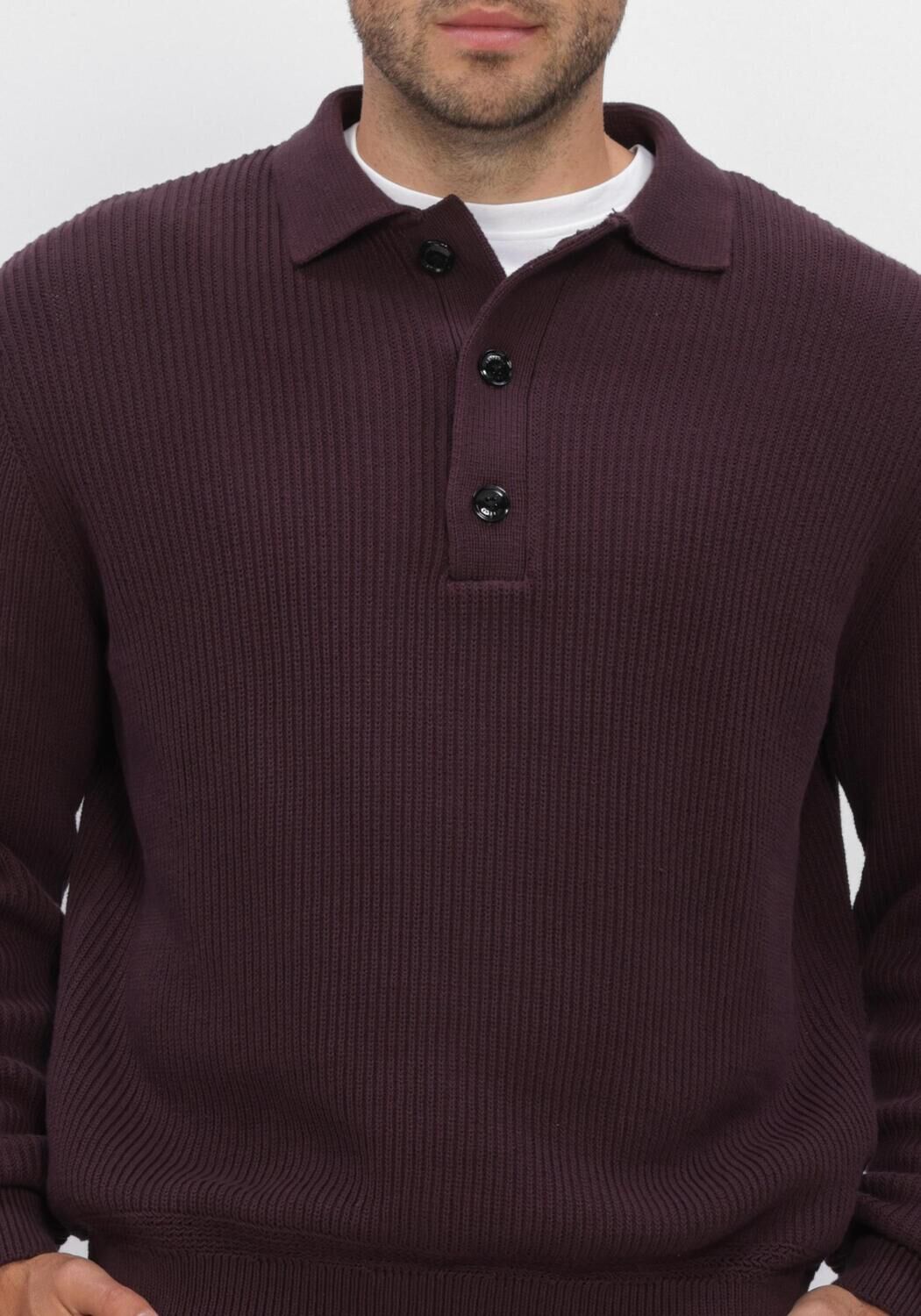 Bordeaux BUTCHER OF BLUE Polo-Shirt GALWAY POLO LS - large