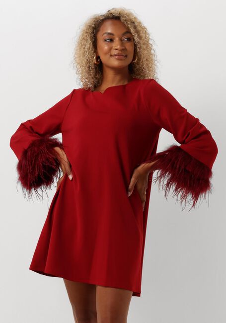 Rote ANA ALCAZAR Minikleid DRESS FEATHERS - large