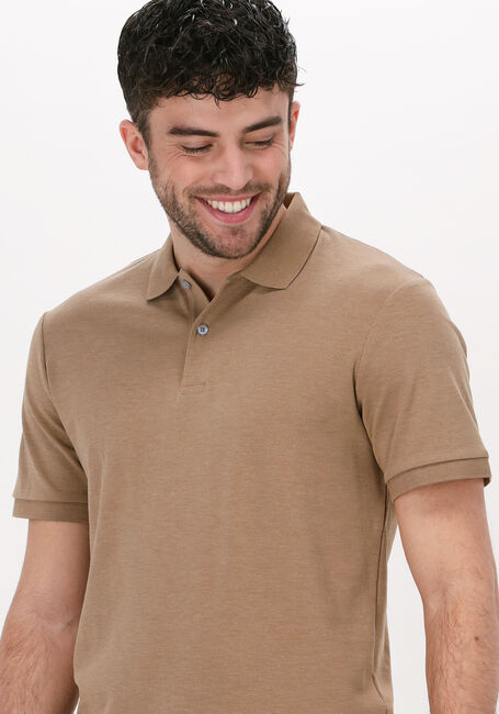 Camelfarbene SELECTED HOMME Polo-Shirt SLHPARIS SS POLO B NOOS - large